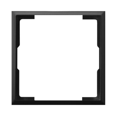 ARIA Decorative frame for single socket outlets without flaps, telecommunication and dimmers black metallic