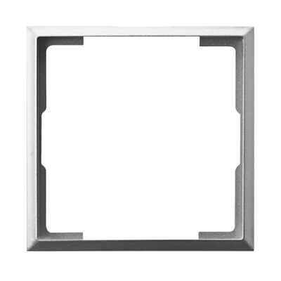 ARIA Decorative frame for single socket outlets without flaps, telecommunication sockets and dimmers, glossy silver