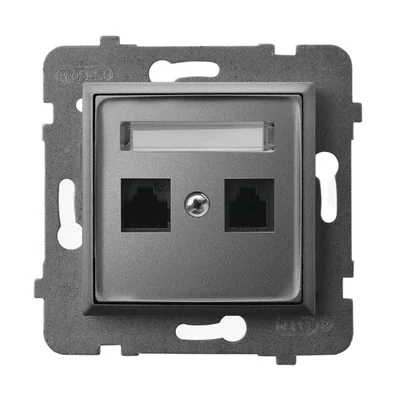 ARIA Double computer socket, cat. 5e gray mat
