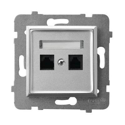 ARIA Double computer socket, cat. 5e silver