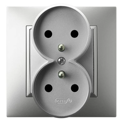 ARIA Double earthed socket with silver frame