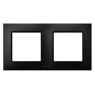 ARIA Double frame for sets IP44 black metallic