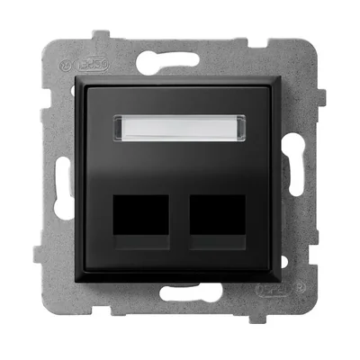 ARIA Double Keystone Buchsengehäuse, schräg, schwarz metallic