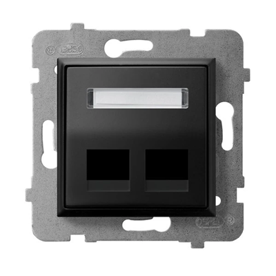 ARIA Double Keystone socket housing, slanted, black metallic