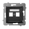 ARIA Double Keystone socket housing straight black metallic