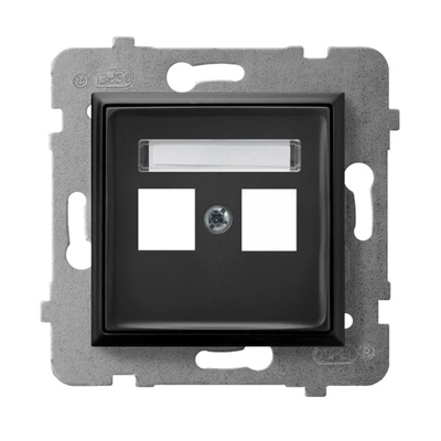 ARIA Double Keystone socket housing straight black metallic