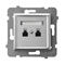 ARIA Double parallel telephone socket silver