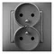 ARIA Double socket-outlet with earthing frame gray mat