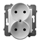 ARIA Double socket without grounding white
