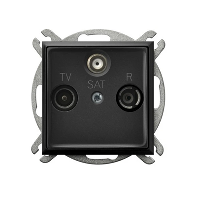 ARIA Final RTV-SAT socket black metallic