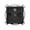 ARIA Pass-through RTV-SAT socket black metallic