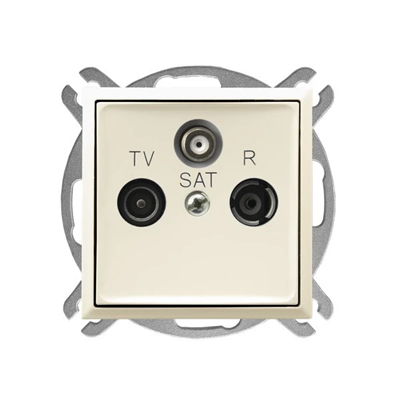 ARIA Pass-through RTV-SAT socket ecru