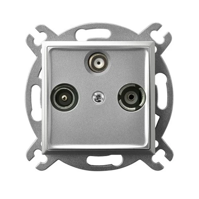 ARIA Pass-through RTV-SAT socket, silver