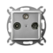 ARIA Pass-through RTV-SAT socket, silver