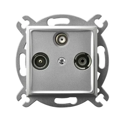 ARIA Pass-through RTV-SAT socket, silver