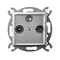 ARIA Pass-through RTV-SAT socket, silver