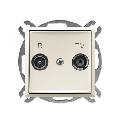 ARIA Pass-through RTV socket 10-dB ecru