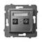 ARIA Prise d'antenne type F double gris mat