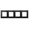 ARIA Quadruple frame for IP-44 sets, black metallic