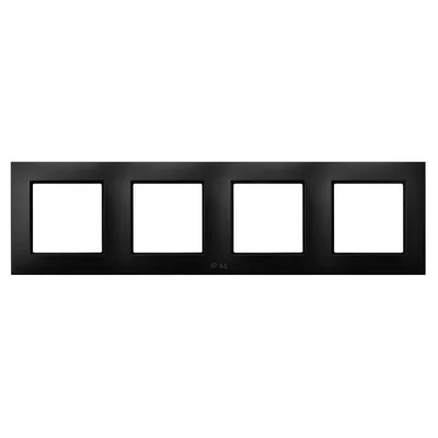 ARIA Quadruple frame for IP-44 sets, black metallic