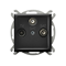 ARIA RTV-SAT socket with two SAT outputs black metallic