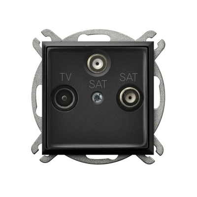 ARIA RTV-SAT socket with two SAT outputs black metallic