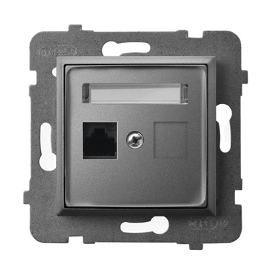 ARIA Single computer socket, cat. 5e gray mat