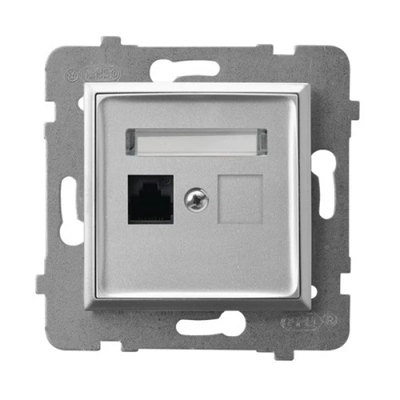 ARIA Single computer socket, cat. 5e, silver