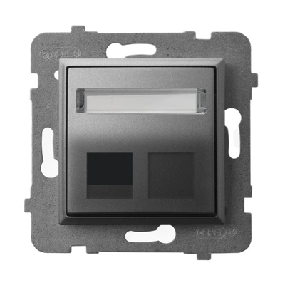 ARIA Single Keystone socket housing, slanted gray mat