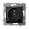 ARIA Single socket-outlet with earthing and shutters for current paths, black metallic