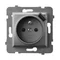 ARIA Single socket-outlet with earthing with shutters for current paths with USB charger gray mat