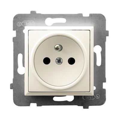 ARIA Single socket with ecru grounding