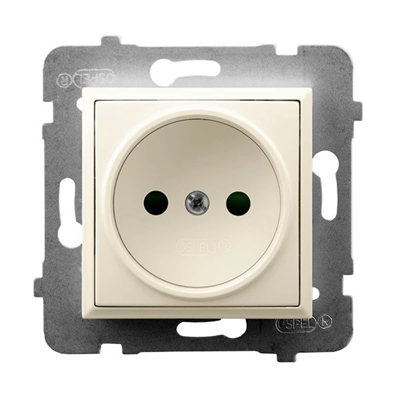 ARIA Single socket without earthing ecru