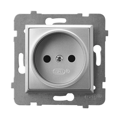 ARIA Single socket without earthing silver