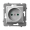 ARIA Single socket without earthing with silver shutters
