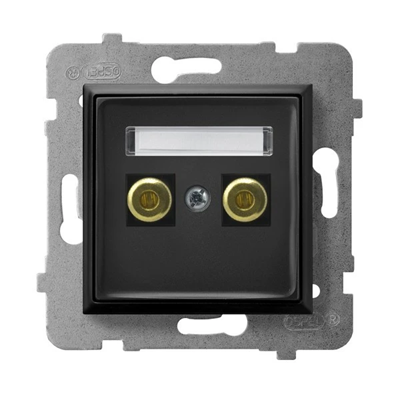 ARIA Single speaker socket 6mm2 black metallic