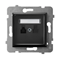 ARIA Single telephone socket black metallic