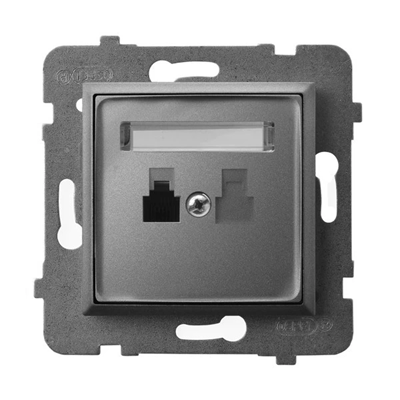 ARIA Single telephone socket gray mat