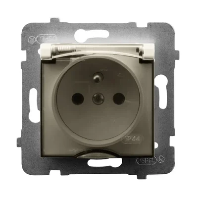 ARIA Socket splash-proof with grounding IP44 ecru