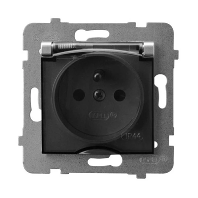 ARIA Socket splash-proof with grounding IP44 silver