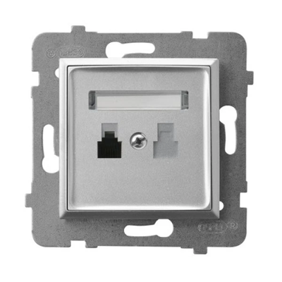 ARIA Telephone socket single silver