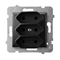 ARIA Triple EURO socket black metallic