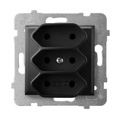 ARIA Triple EURO socket black metallic