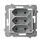 ARIA Triple EURO socket with shutters for current paths, silver