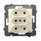 ARIA Triple EURO socket with shutters for ecru current paths
