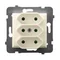 ARIA Triple EURO socket with shutters for ecru current paths