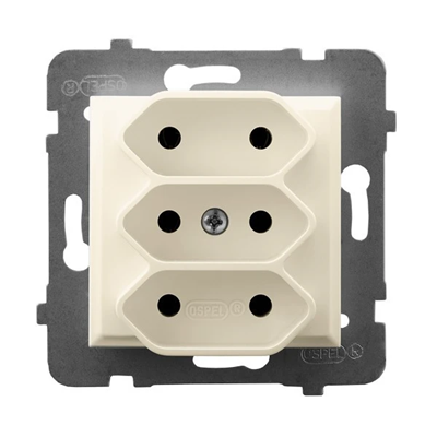 ARIA Triple socket EURO ecru