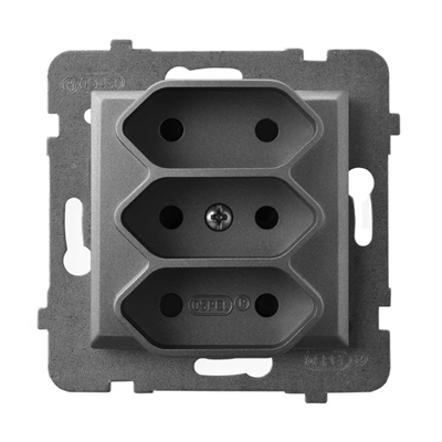 ARIA Triple socket EURO gray mat