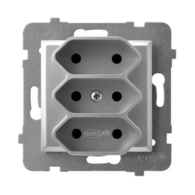 ARIA Triple socket EURO silver