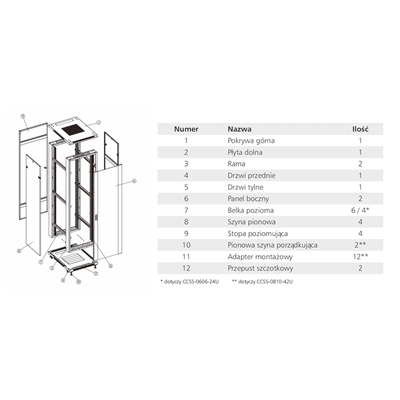 Armoire debout 42U type RACK 19" assemblé noir